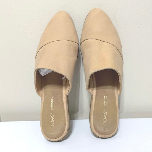 Toms Women’s Jade Slip On Mule Low Stacked Shoes Size 9.5 Beige Soft Leather - Picture 4 of 10